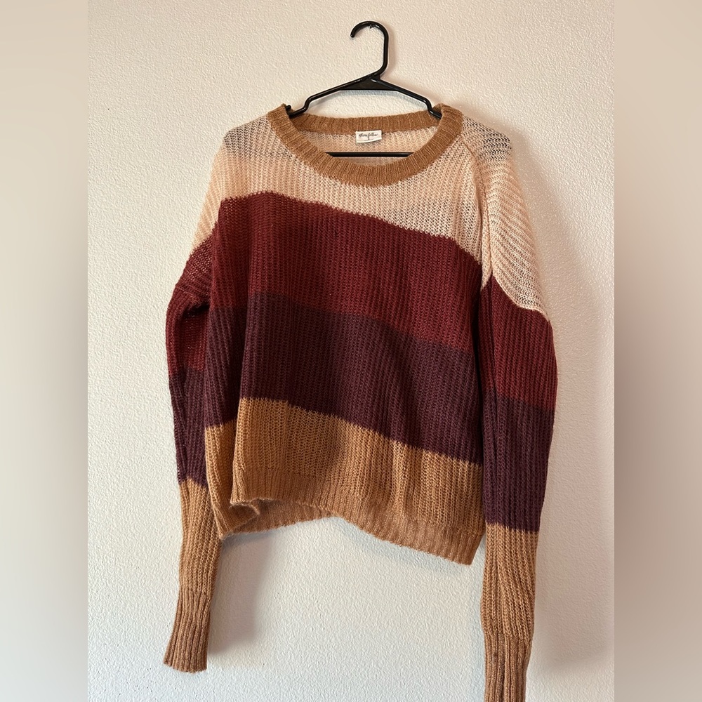 Small sweater with striped fall colors!
